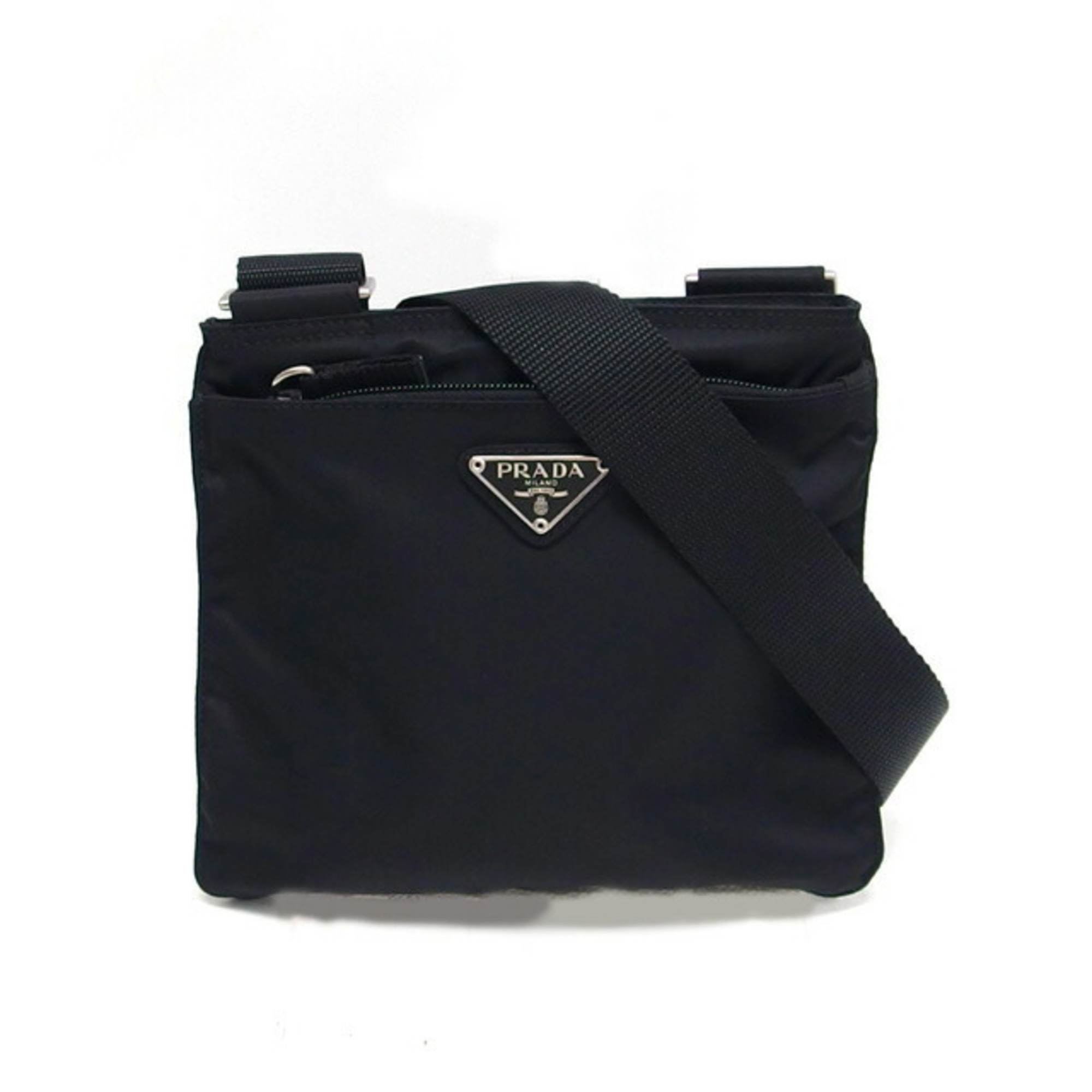 Prada Tessuto Nylon Shoulder Bag Triangle Black