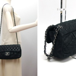 Chanel shiny calfskin chain shoulder bag black