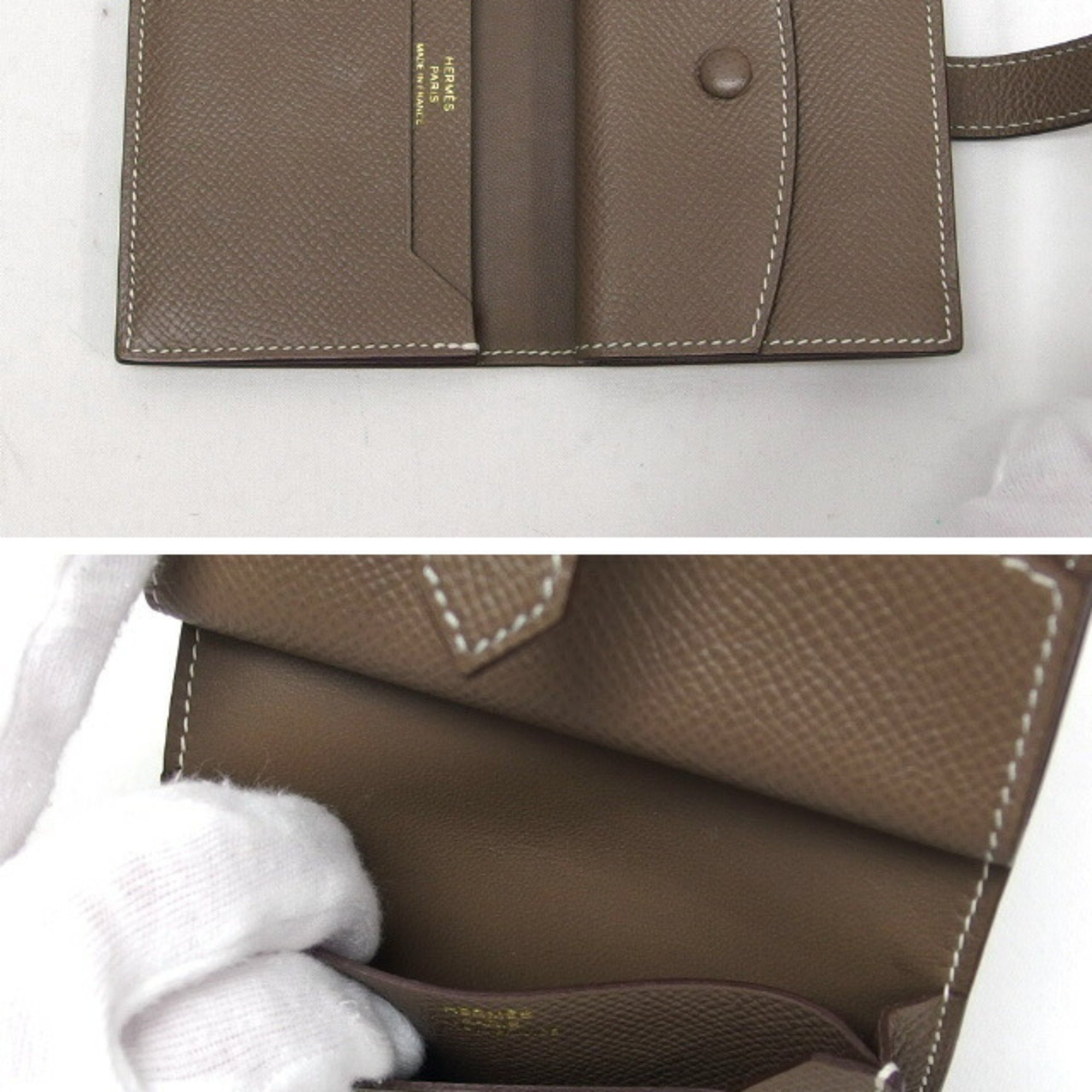 Hermes Bearn Bi-fold Coin Case Etoupe (Greige)