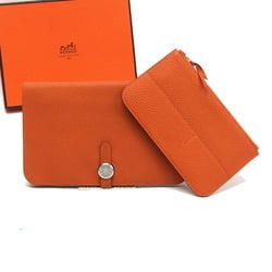 Hermes Dogon GM Bi-fold long wallet Togo Orange Coin