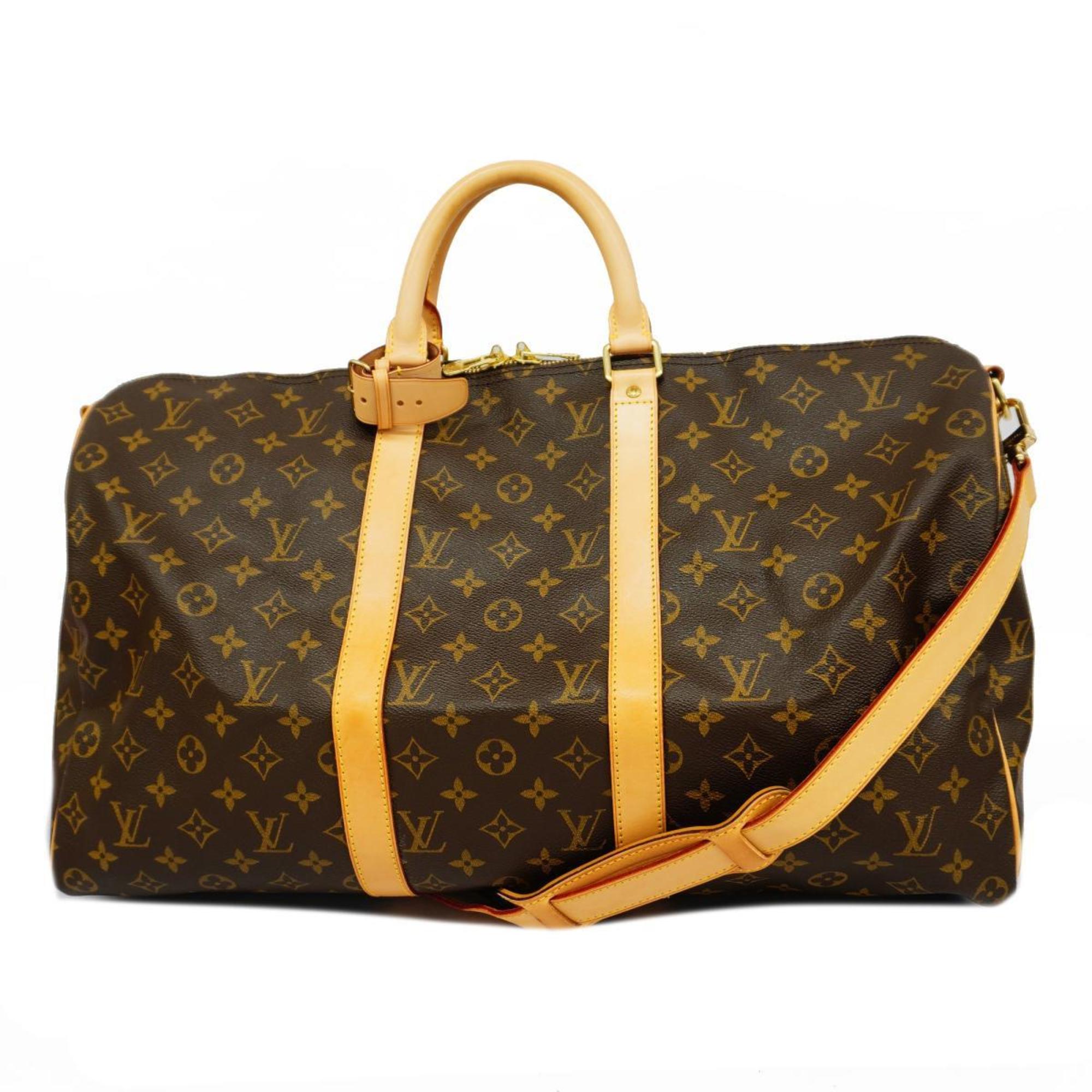 Louis Vuitton Boston Bag Monogram Keepall Bandouliere 50 M41416 Brown Men's Women's