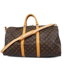 Louis Vuitton Boston Bag Monogram Keepall Bandouliere 50 M41416 Brown Men's Women's