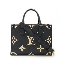 LOUIS VUITTON Louis Vuitton Monogram Empreinte On the Go PM Handbag Shoulder Bicolor Black Beige M45659