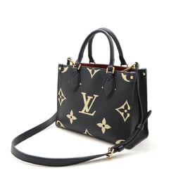 LOUIS VUITTON Louis Vuitton Monogram Empreinte On the Go PM Handbag Shoulder Bicolor Black Beige M45659