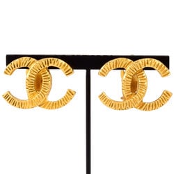 CHANEL Coco Mark Earrings GP Gold Ladies