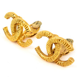 CHANEL Coco Mark Earrings GP Gold Ladies