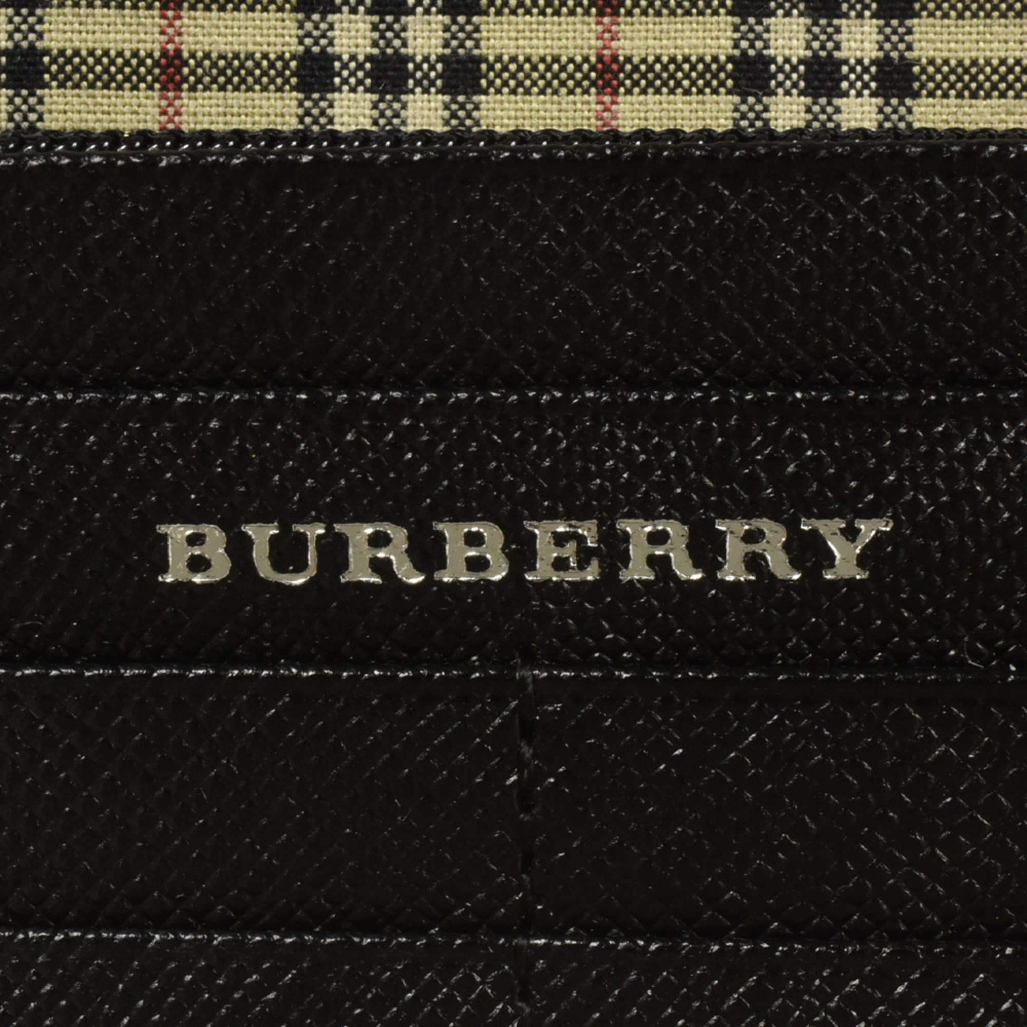 Burberry Long Wallet Grain Leather FN 5500 09 Black Nova Check