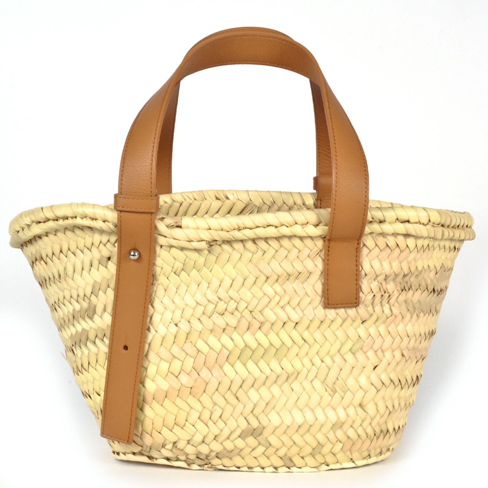 LOEWE Basket Bag Small Handbag A223S93 Natural Palm Leaf Calfskin