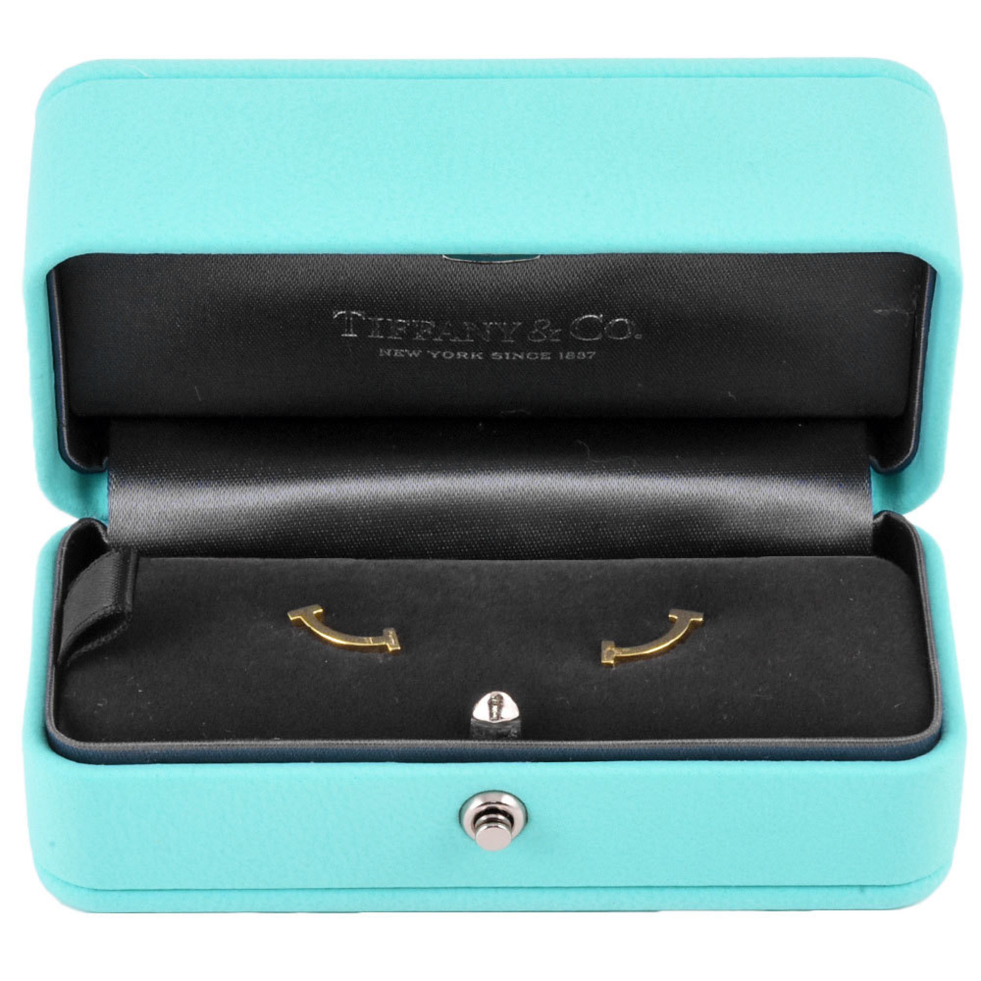 Tiffany & Co. T Smile Earrings K18YG Ladies