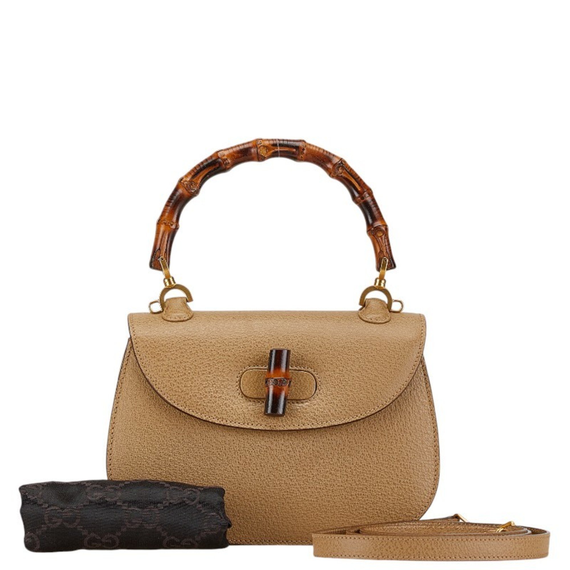 Gucci Bamboo Handbag Shoulder Bag 000 1014 Brown Leather Women's GUCCI