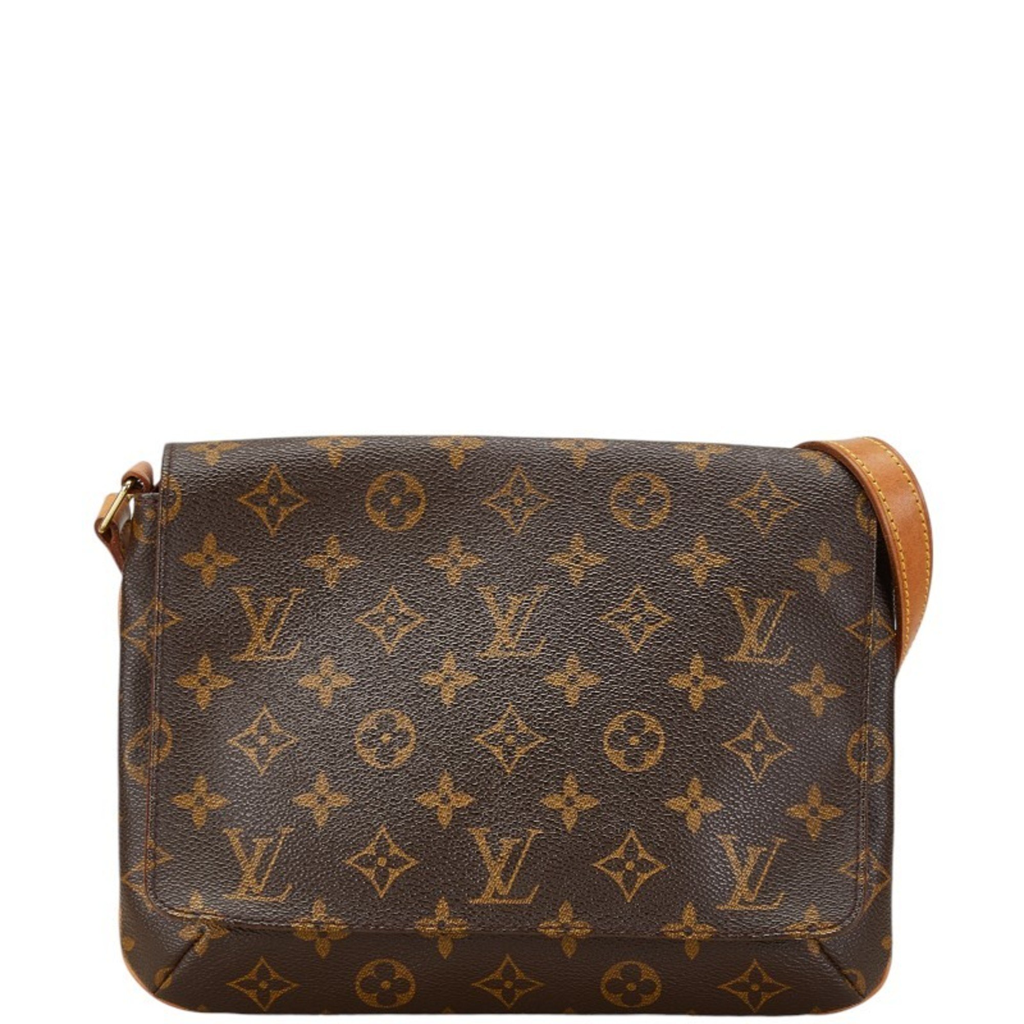 Louis Vuitton Monogram Musette Tango Short Shoulder Bag Handbag M51257 Brown PVC Leather Women's LOUIS VUITTON