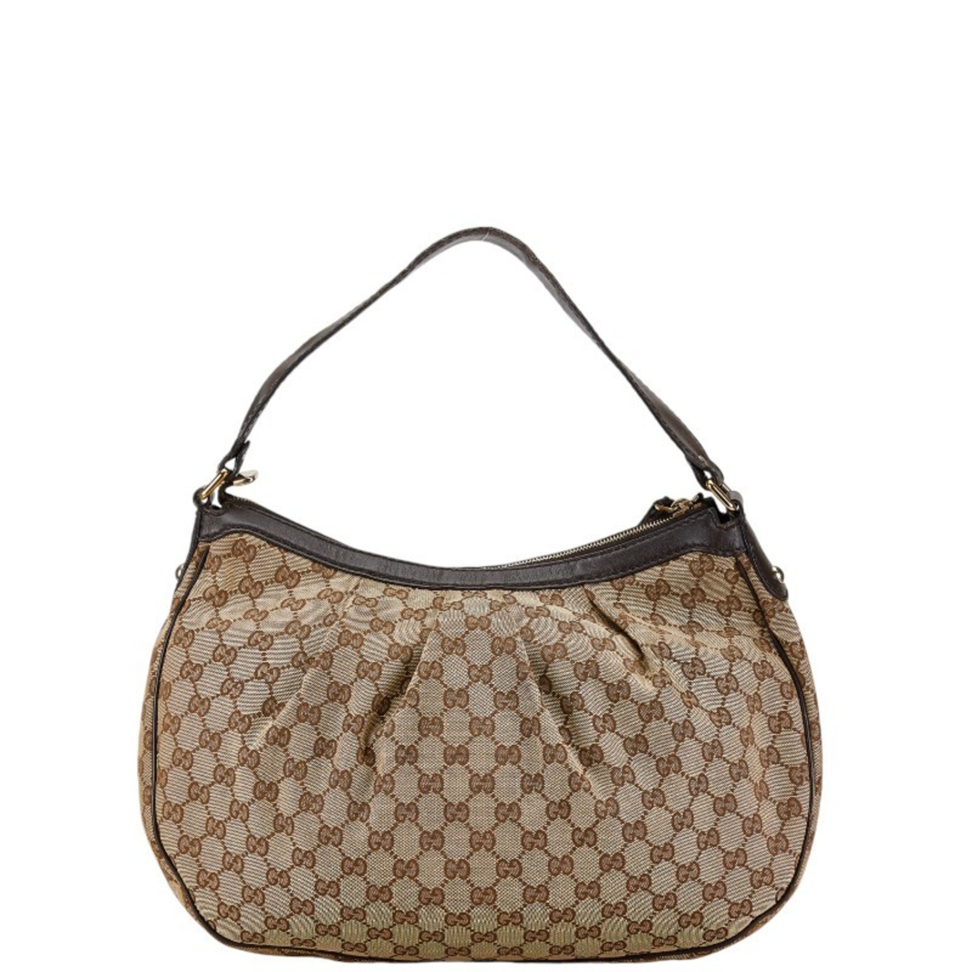 Gucci GG Canvas Bag 232955 Beige Brown Leather Women's GUCCI