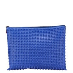 Christian Louboutin Studded Peter Pouch Clutch Bag Second Purple Leather Men's