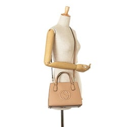 Gucci Interlocking G Soho Handbag Shoulder Bag 607722 Beige Leather Women's GUCCI