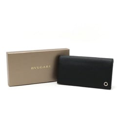 BVLGARI MAN LARGE WALLET BI-FOLD GRAIN LEATHER BLACK BLUE 282233