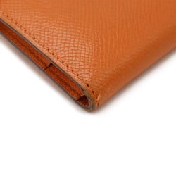 HERMES Kelly Wallet Compact Tri-fold Epsom Leather Orange K Stamp