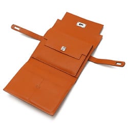 HERMES Kelly Wallet Compact Tri-fold Epsom Leather Orange K Stamp