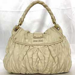 Miu Miu Miu 2-way bag ec-21296 cream white matelassé flap leather miu women's gather