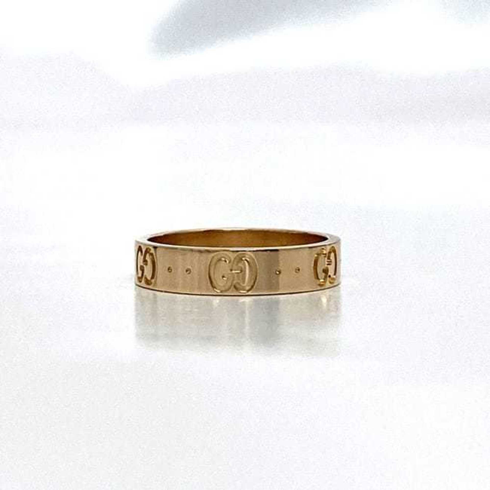 Gucci Ring Icon f-21314 Yellow Gold YG GG #10.5 K18 750 GUCCI Color Men's Women's Size 10.5 11 Engraved