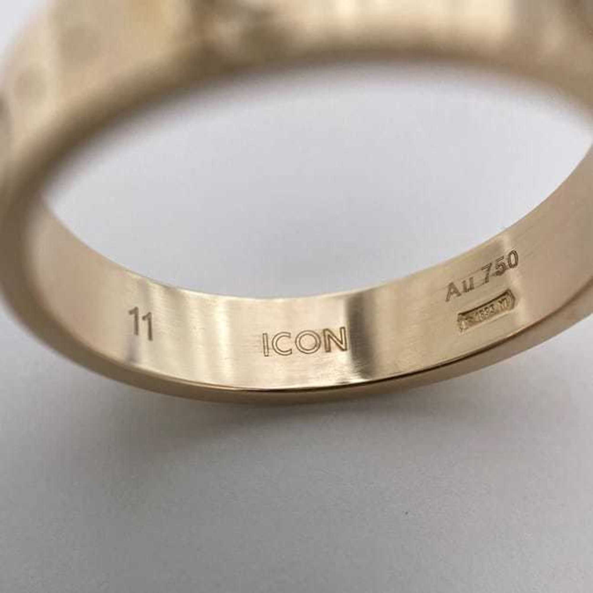 Gucci Ring Icon f-21314 Yellow Gold YG GG #10.5 K18 750 GUCCI Color Men's Women's Size 10.5 11 Engraved