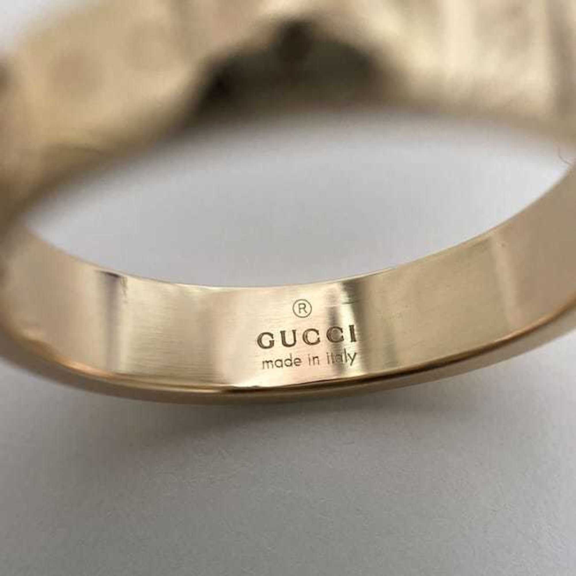 Gucci Ring Icon f-21314 Yellow Gold YG GG #10.5 K18 750 GUCCI Color Men's Women's Size 10.5 11 Engraved