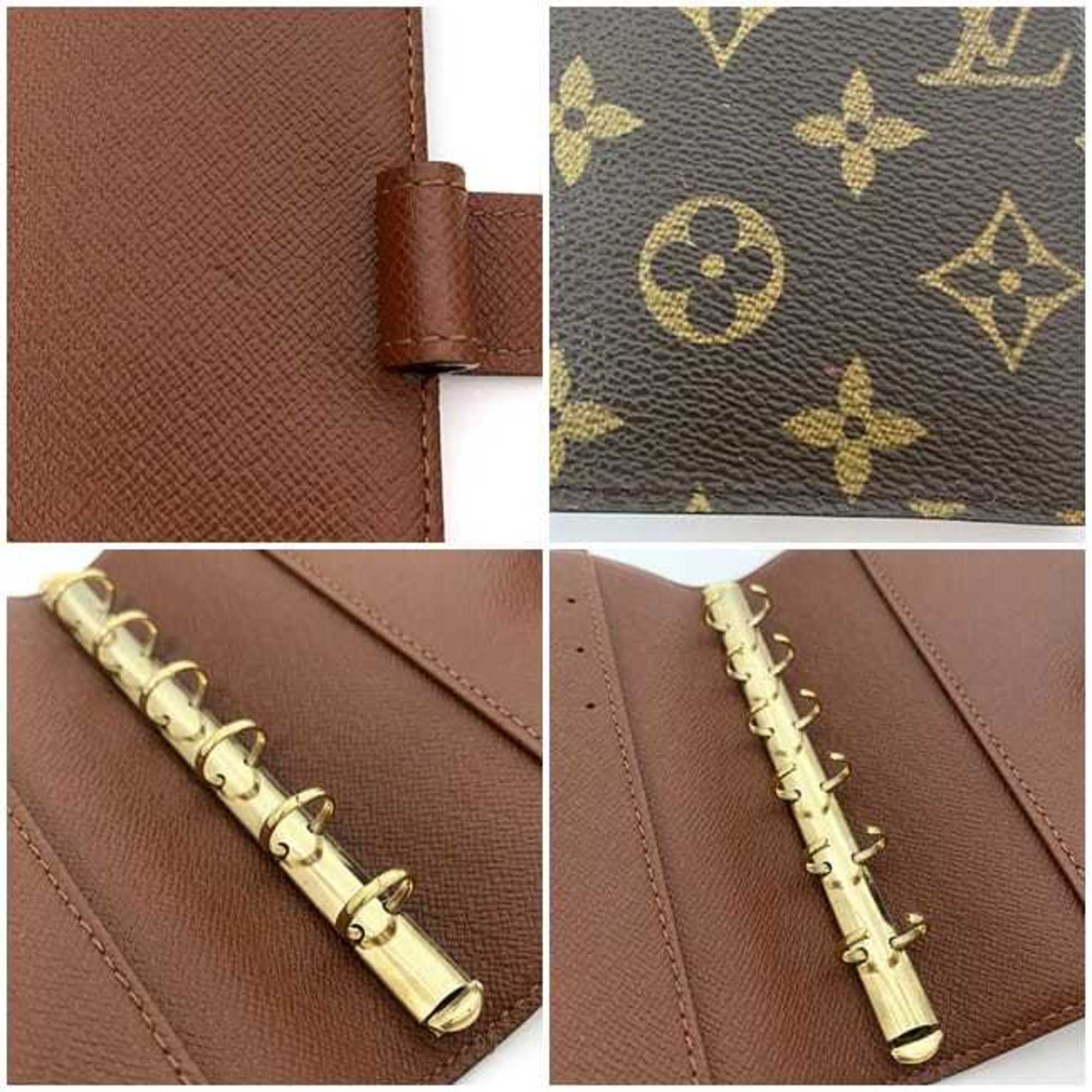 Louis Vuitton Planner Cover Agenda PM ec-21104 Brown Monogram R20005 6-hole Canvas CA0021 LOUIS VUITTON Pen Pocket Schedule Unisex