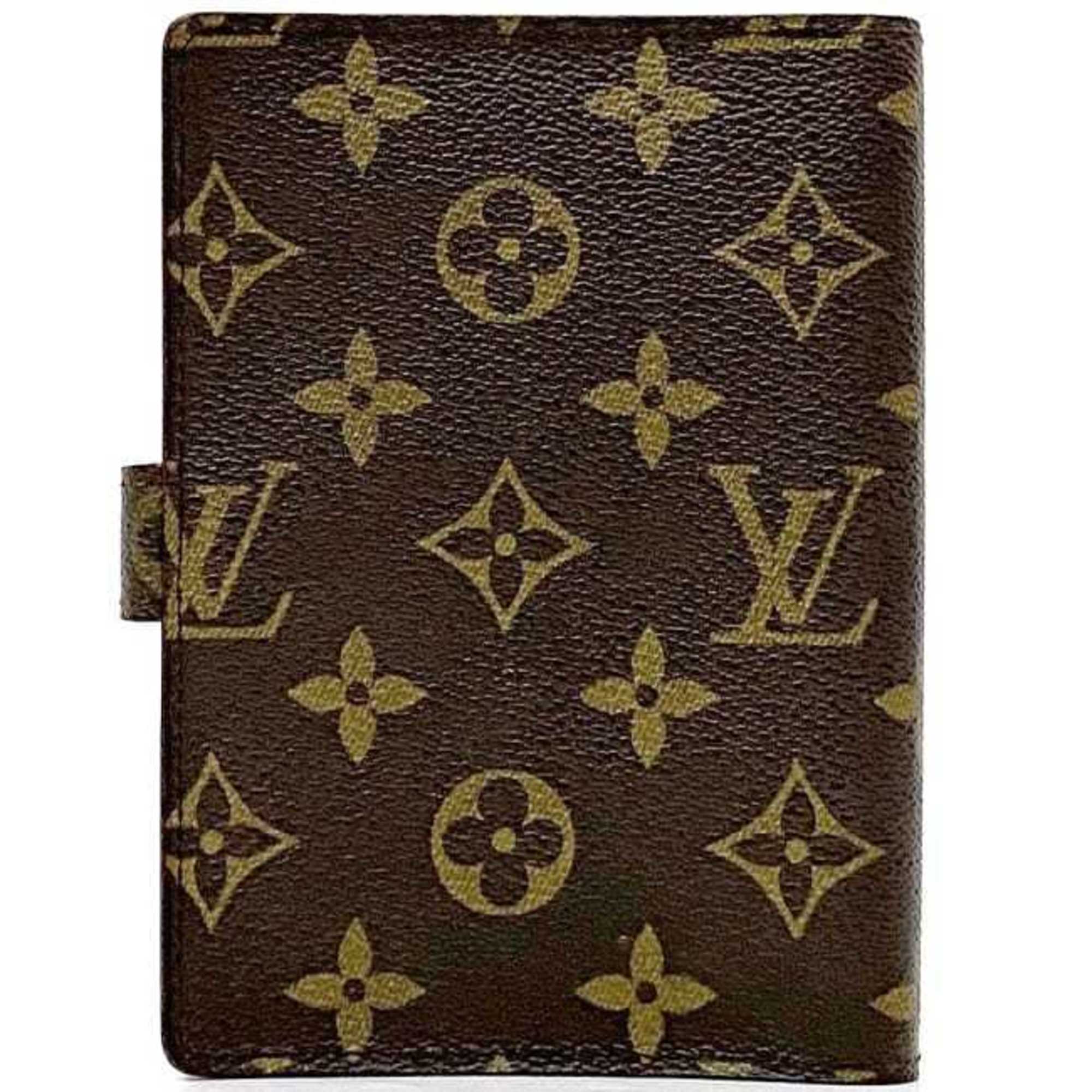 Louis Vuitton Planner Cover Agenda PM ec-21104 Brown Monogram R20005 6-hole Canvas CA0021 LOUIS VUITTON Pen Pocket Schedule Unisex