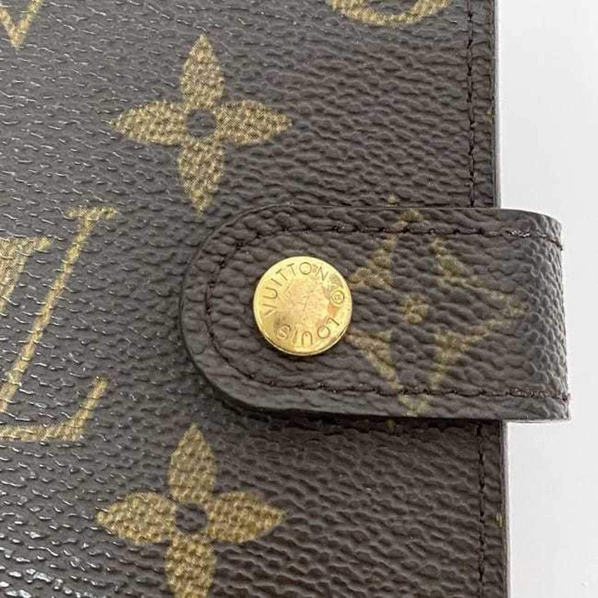 Louis Vuitton Planner Cover Agenda PM ec-21104 Brown Monogram R20005 6-hole Canvas CA0021 LOUIS VUITTON Pen Pocket Schedule Unisex