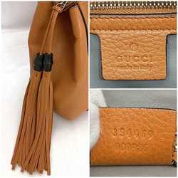 Gucci Tote Bag f-21202 Orange Bamboo 354469 Tassel Leather GUCCI Women's