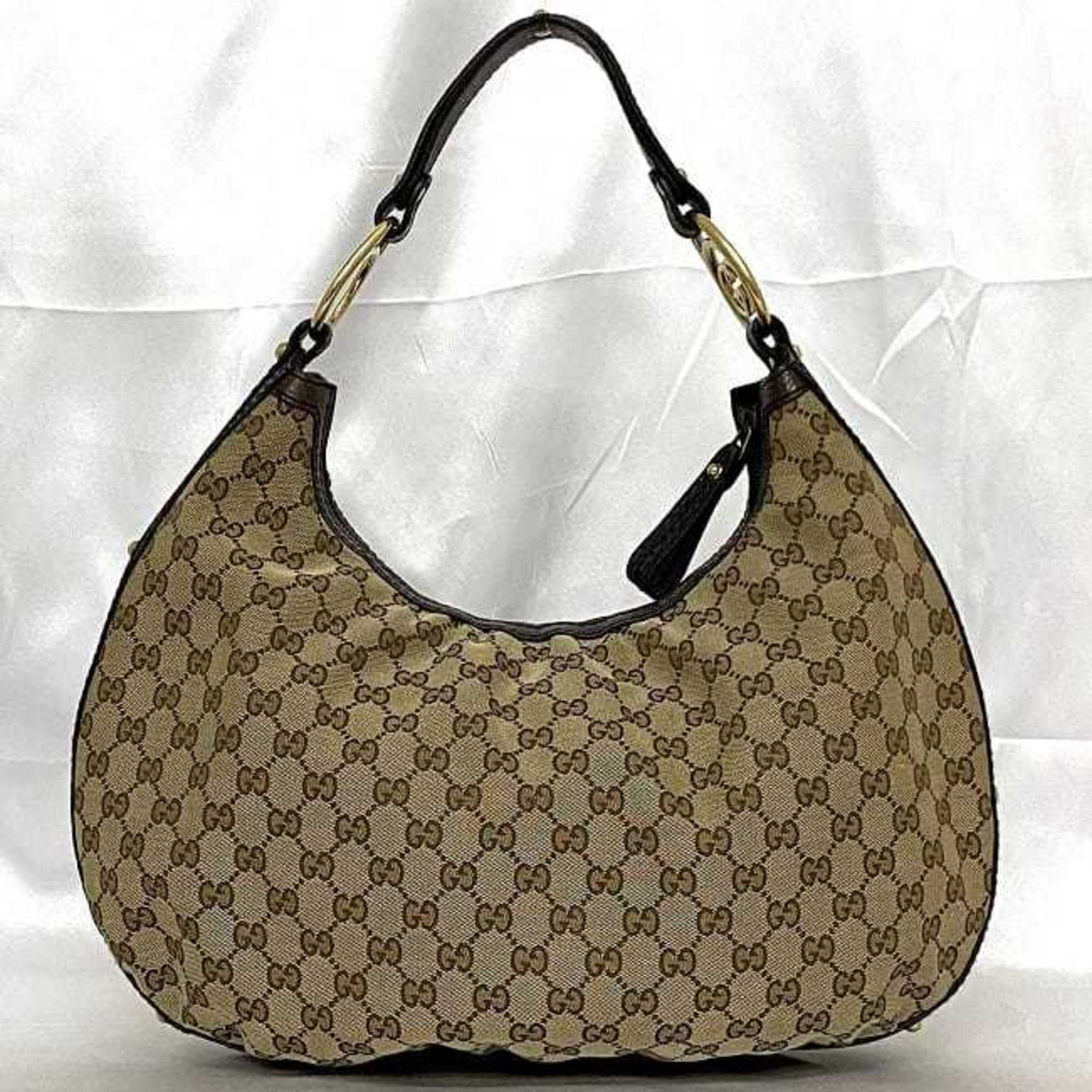 Gucci Bag ec-21304 Beige Brown Interlocking 223952 Canvas Leather GUCCI GG Women's