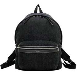 Saint Laurent Backpack f-21216 Black 326865 Felt Canvas Leather SAINT LAURENT PARIS One Night Two Days