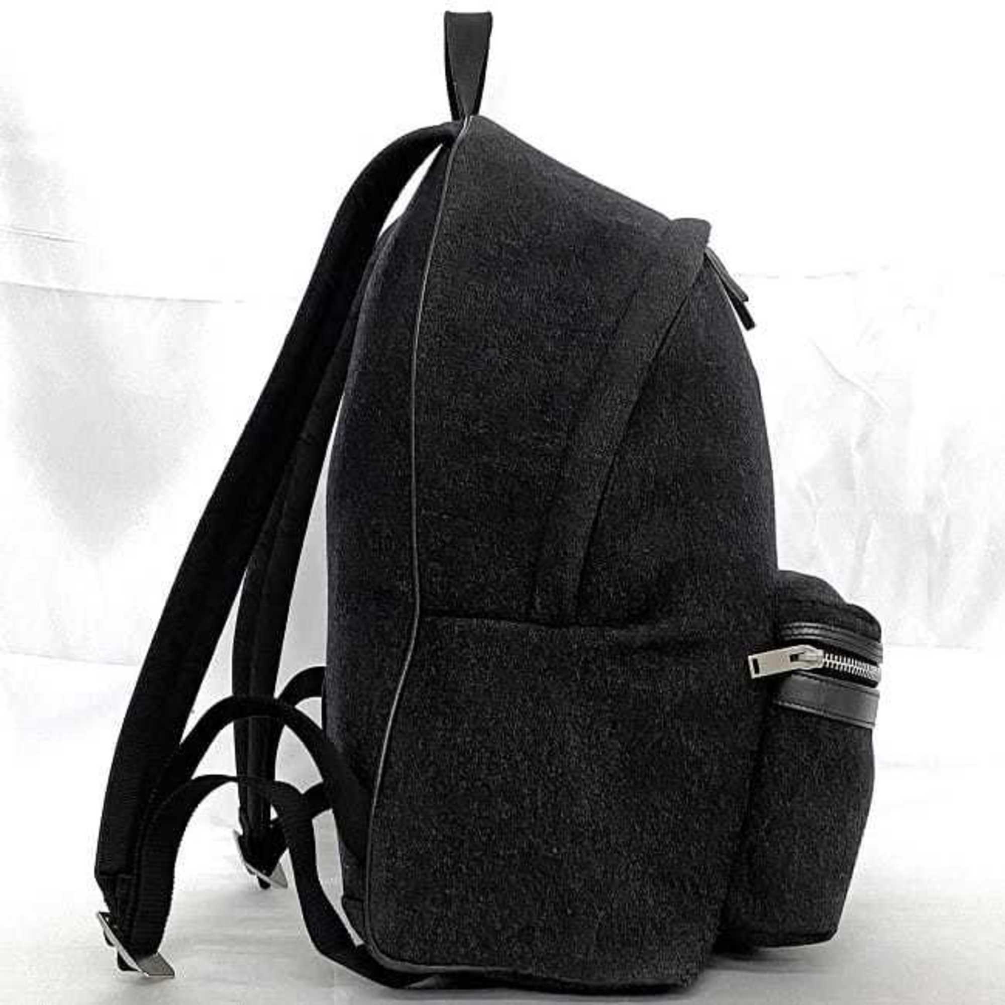 Saint Laurent Backpack f-21216 Black 326865 Felt Canvas Leather SAINT LAURENT PARIS One Night Two Days