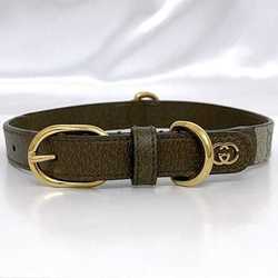 Gucci Collar ec-21238 Beige Brown Interlocking 692943 PVC Leather GUCCI Pet Supplies Dog GG Adjustable Size