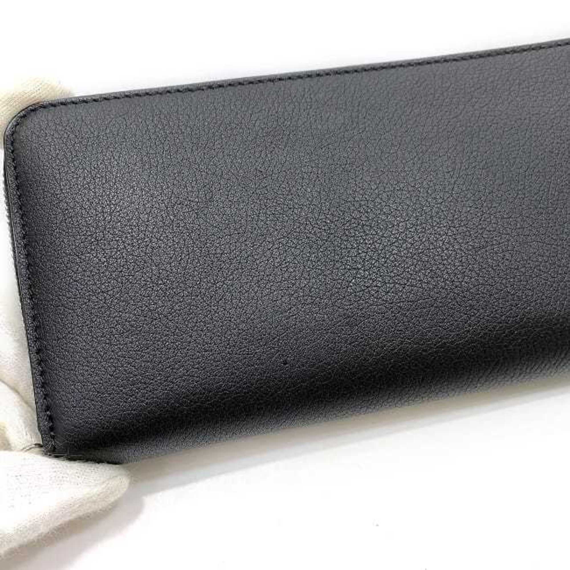 LOEWE Round Long Wallet f-21179 Black Anagram C660T12X01 Leather 262244 Unisex Card