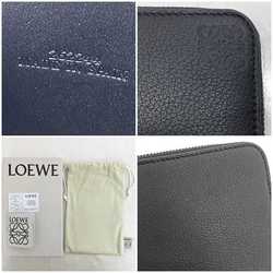 LOEWE Round Long Wallet f-21179 Black Anagram C660T12X01 Leather 262244 Unisex Card