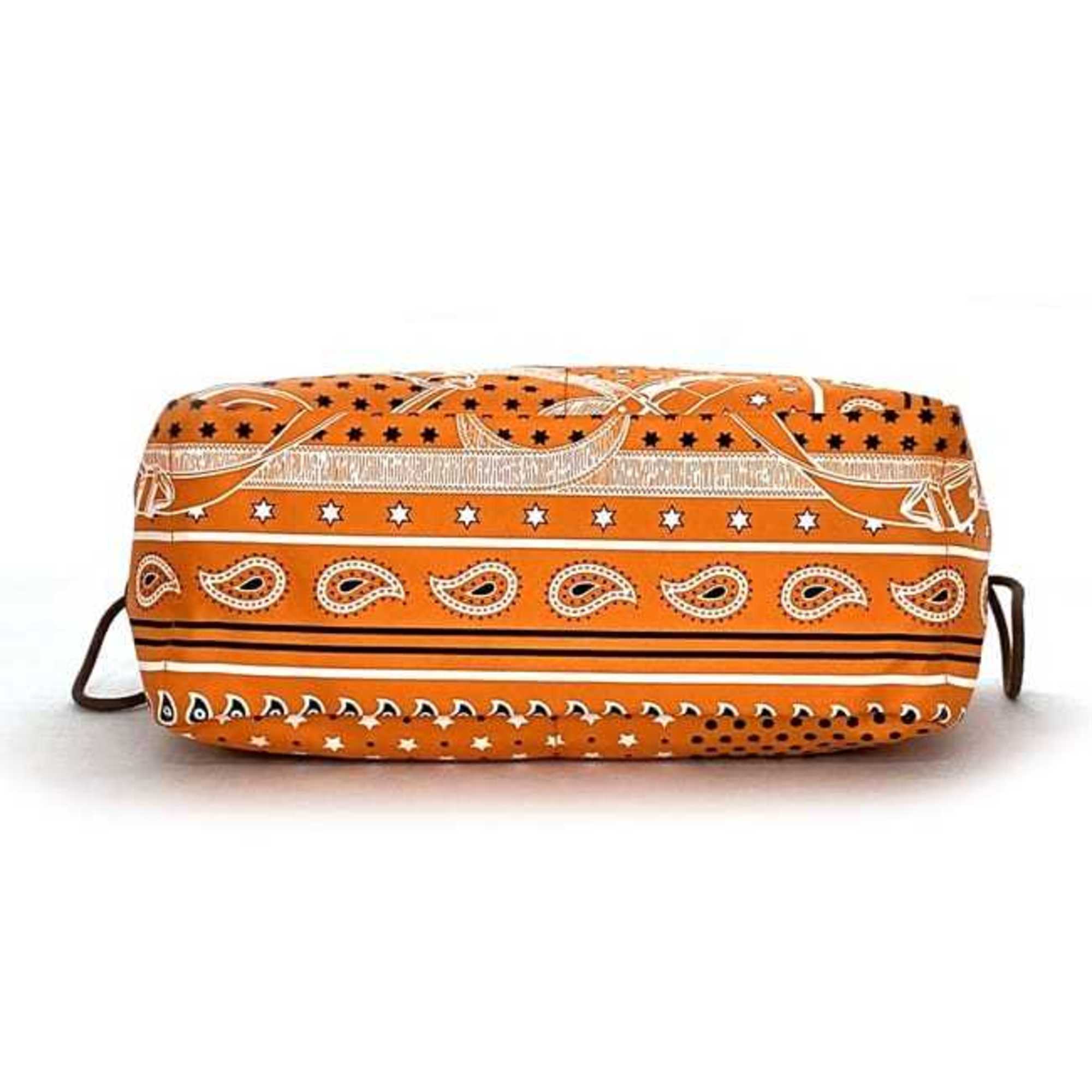 Hermes Pouch Foorby 25 f-21327 Orange Bag-in-bag Silk X-stamped HERMES Bandana pattern Bag organization Storage bag Tote Women's Men's