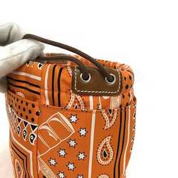 Hermes Pouch Foorby 25 f-21327 Orange Bag-in-bag Silk X-stamped HERMES Bandana pattern Bag organization Storage bag Tote Women's Men's