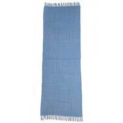 LOEWE Scarf ec-21134 Light Blue Check Cashgora 60% Wool 40% Stole Women's