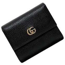 Gucci Tri-fold Wallet ec-21274 Black Marmont 546584 GG Leather GUCCI Compact Women's