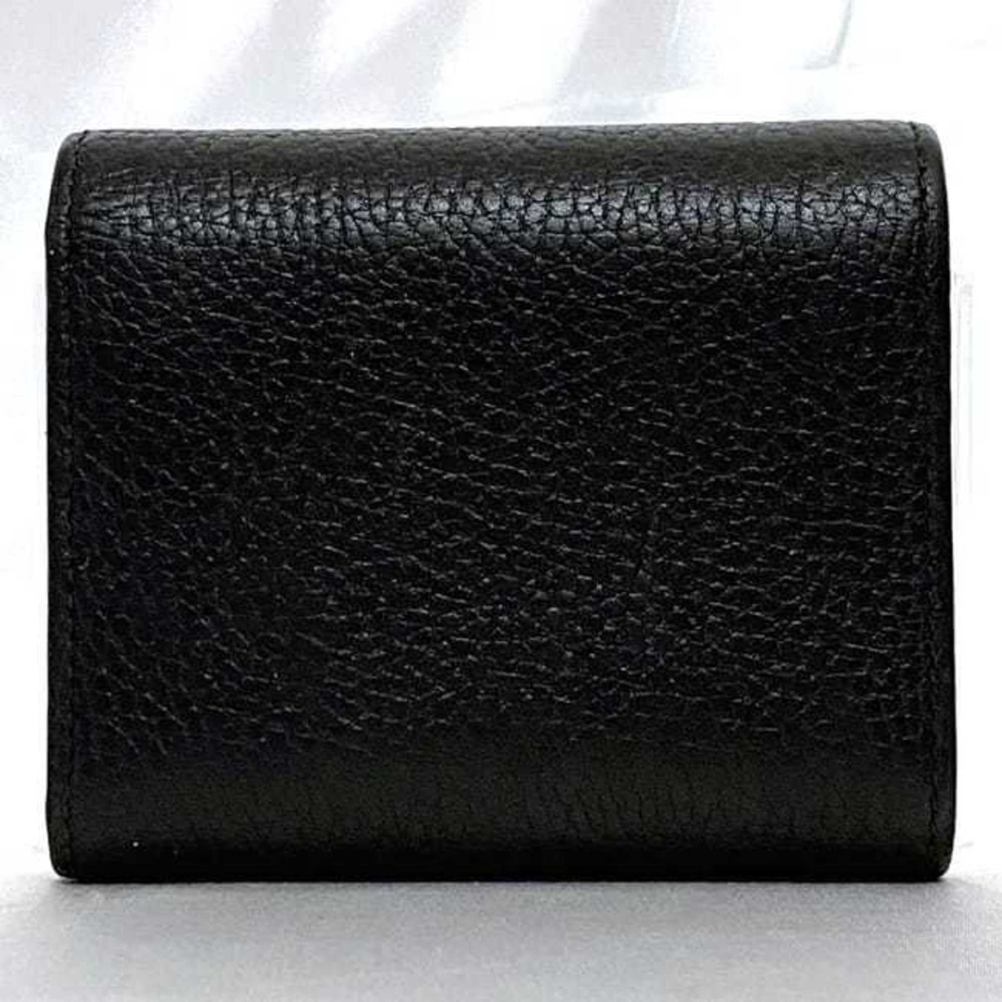 Gucci Tri-fold Wallet ec-21274 Black Marmont 546584 GG Leather GUCCI Compact Women's