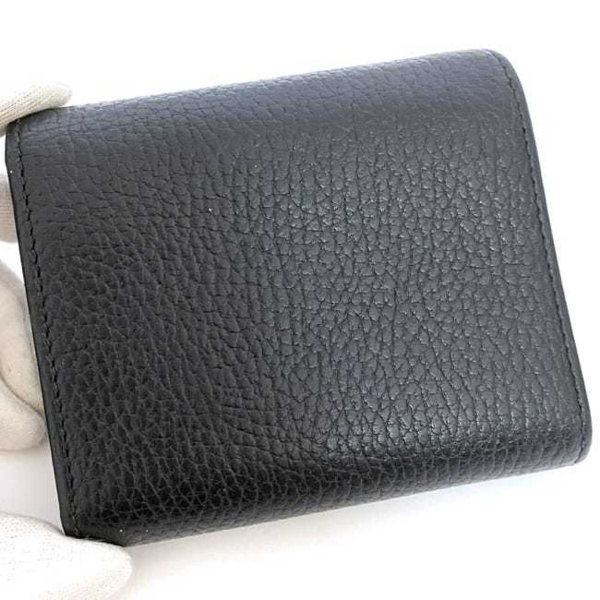 Gucci Tri-fold Wallet ec-21274 Black Marmont 546584 GG Leather GUCCI Compact Women's