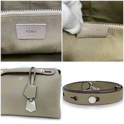 Fendi 2-way bag By the Way Medium f-21323 Beige 8BL146 Leather FENDI Handbag Smoky color Compact Shoulder With strap