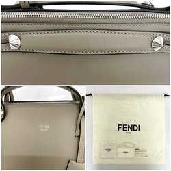 Fendi 2-way bag By the Way Medium f-21323 Beige 8BL146 Leather FENDI Handbag Smoky color Compact Shoulder With strap