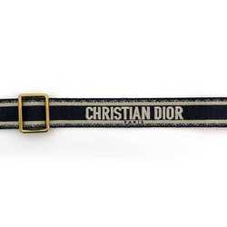 Christian Dior Shoulder Strap f-21346 Navy Beige only Canvas Leather Retrofit 2way Women's