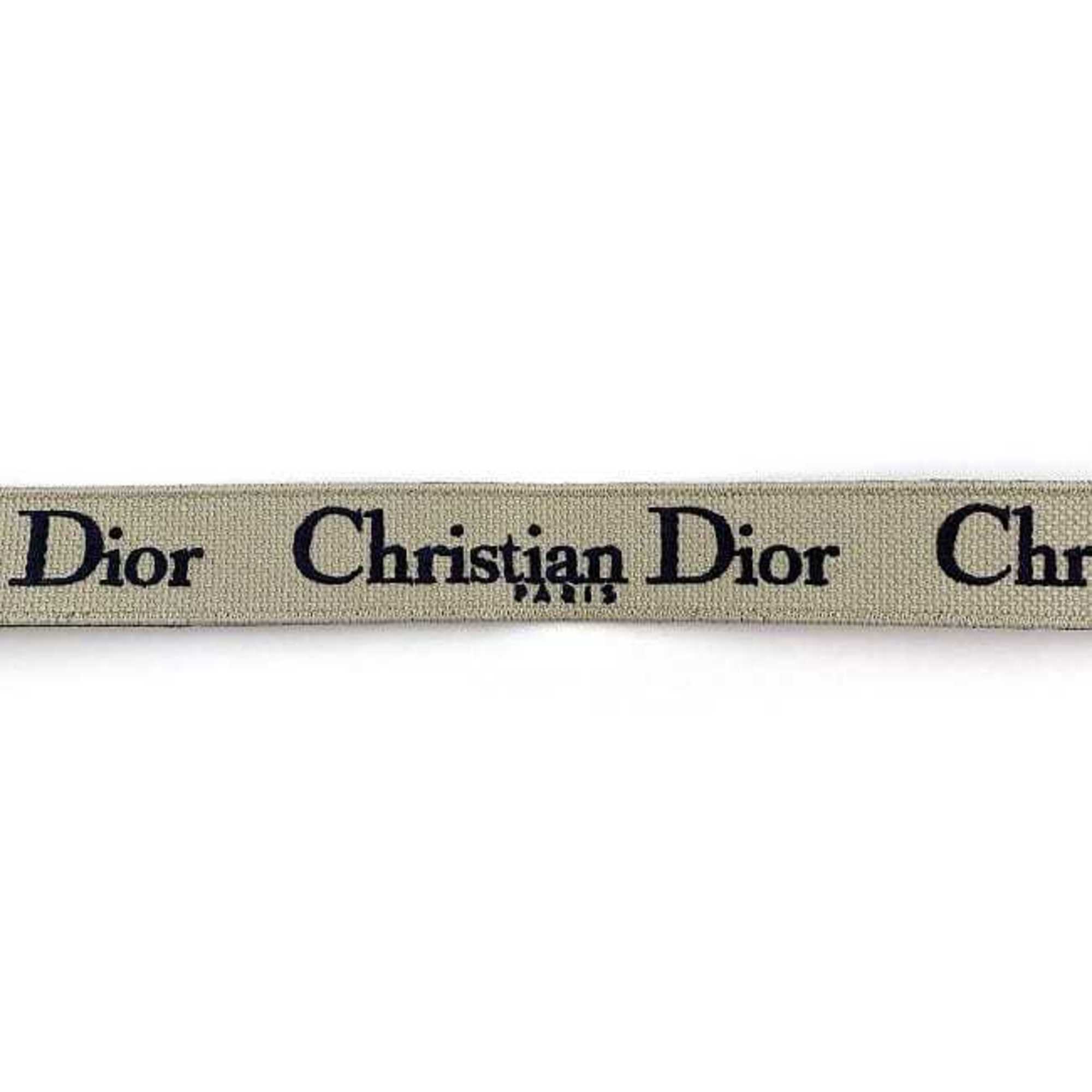 Christian Dior Shoulder Strap f-21346 Navy Beige only Canvas Leather Retrofit 2way Women's