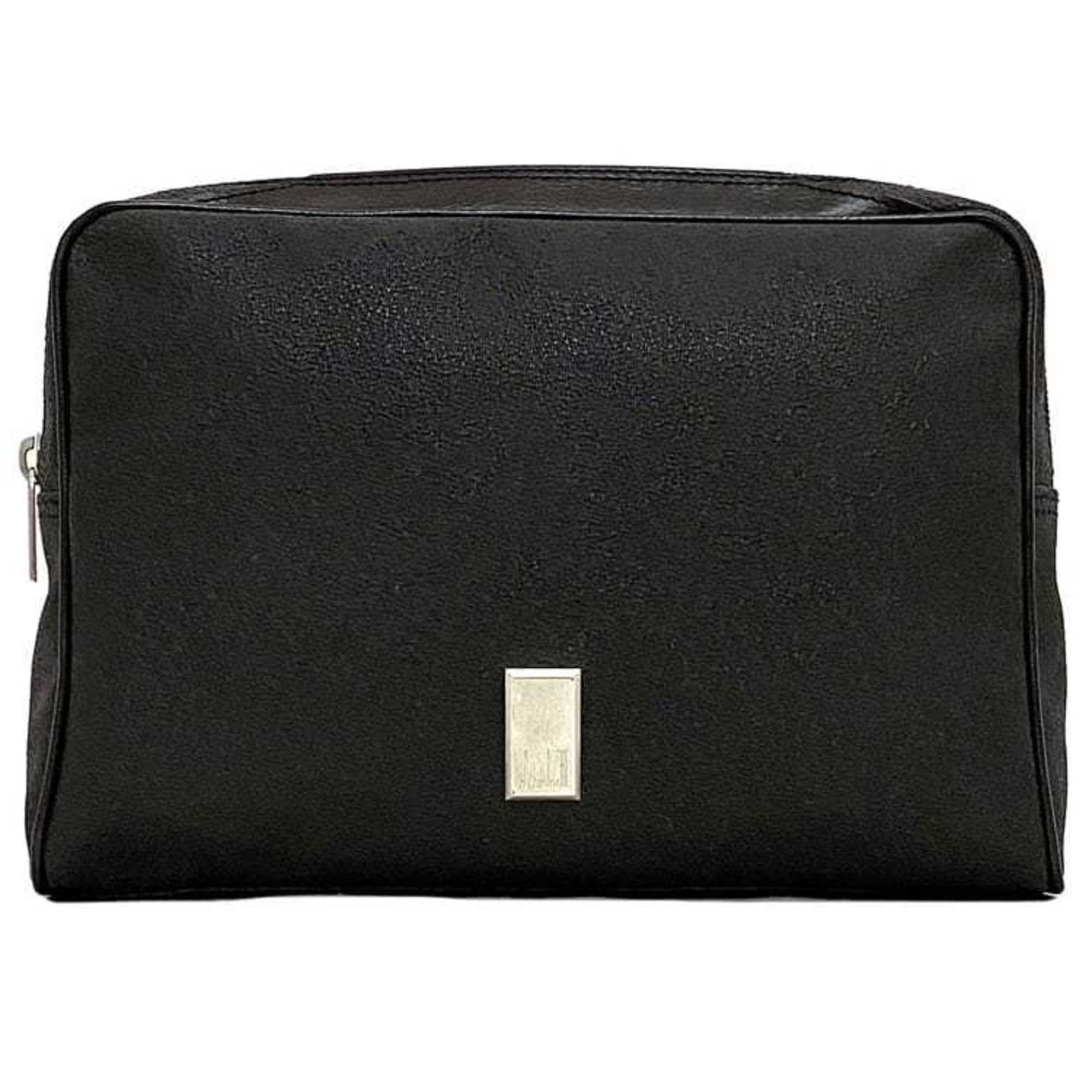 Dunhill Second Bag ec-21255 Black Sidecar Coated Leather Clutch Pouch Men's Compact