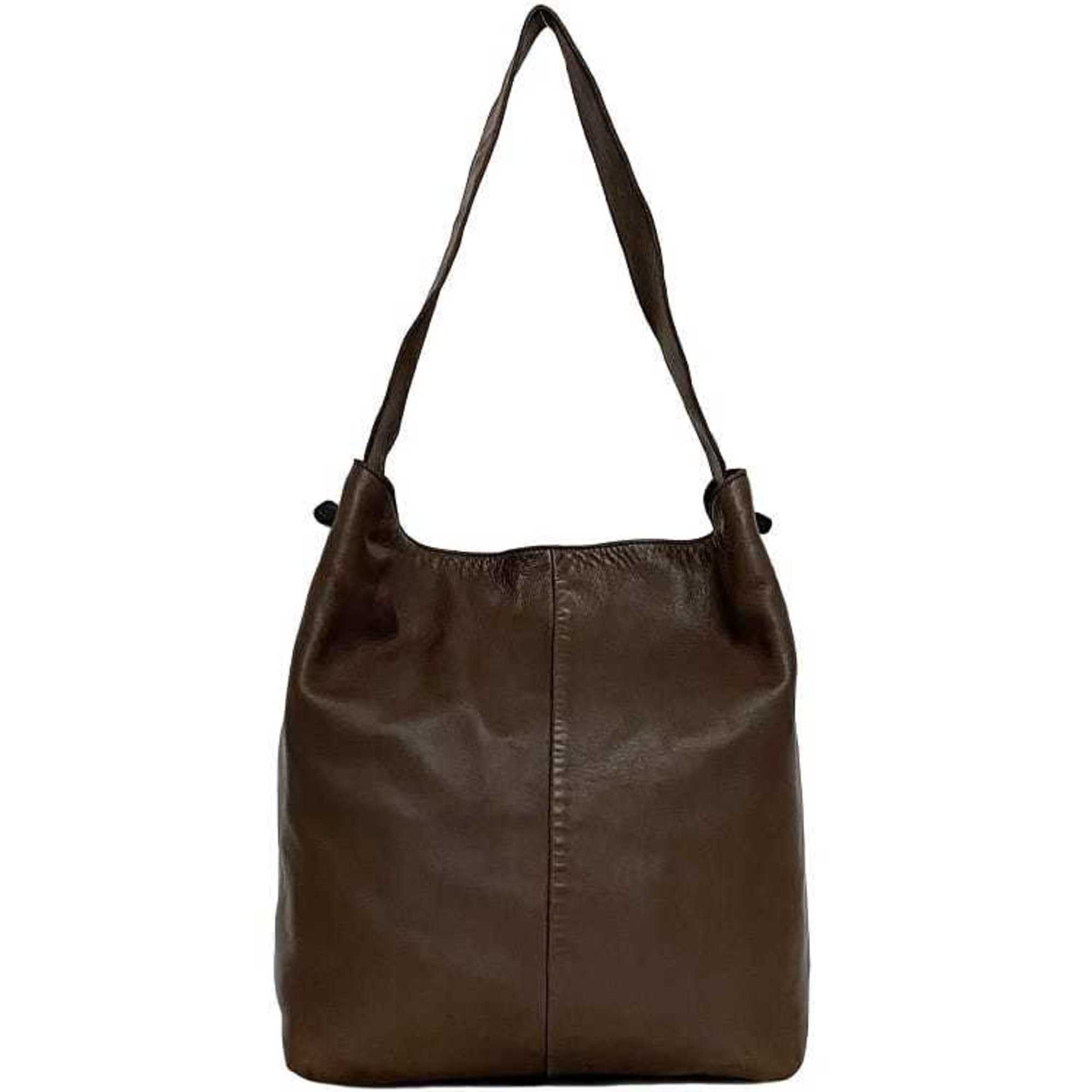 LOEWE Shoulder Bag ec-21303 Brown Leather Soft Women's