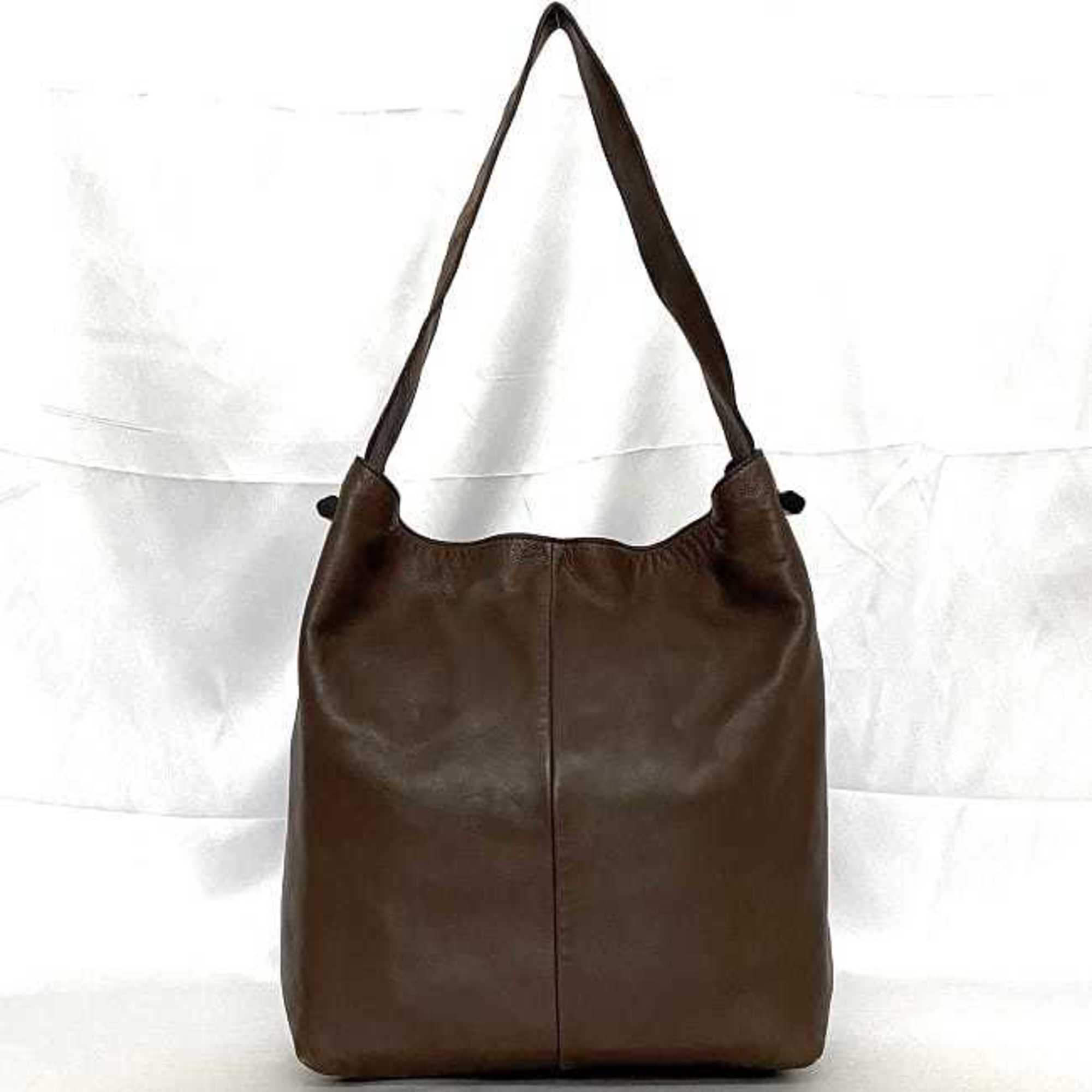 LOEWE Shoulder Bag ec-21303 Brown Leather Soft Women's