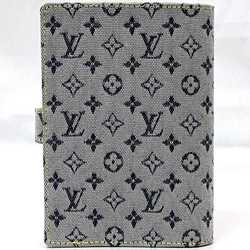 Louis Vuitton Notebook Cover Agenda PM ec-21111 Light Blue Monogram R20910 Canvas Leather CA1010 LOUIS VUITTON 6 Holes Schedule Planner Embroidery Unisex