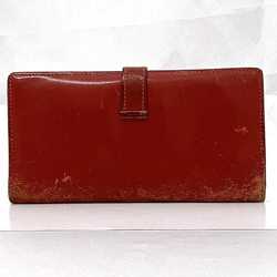 Hermes Bi-fold Long Wallet Bearn ec-21287 Red Leather Box Calf □H Stamp HERMES Women's